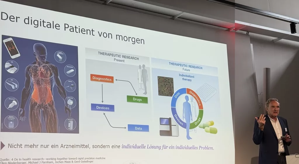 Abb. 2: Prof. Dr. Jochen Maas erläutert die Individualisierung des Patienten von morgen.