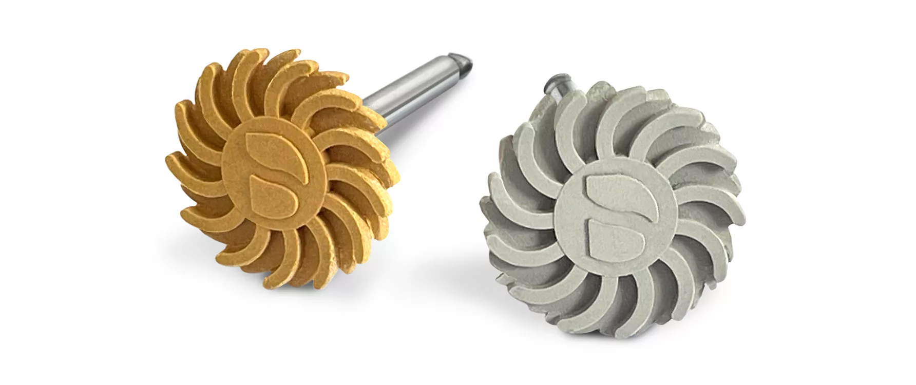 Abb. 1: Das Enhance® Flex-System ist ein Finier- und Poliersystem auf Silikonbasis mit flexiblen Lamellen und abgerundeten Kanten, die sich an nahezu jede Zahnoberflächenstruktur anpassen.