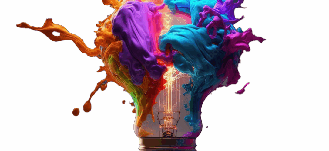 eine bunte explodierende Glühbirne