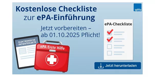 Erste-Hilfe-Kit Kostenlose Checkliste zur ePA-Einführung