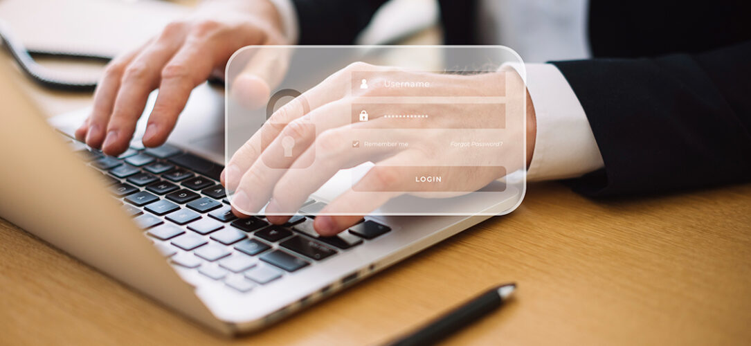 Laptop anmeldemaske Login Cybersicherheit