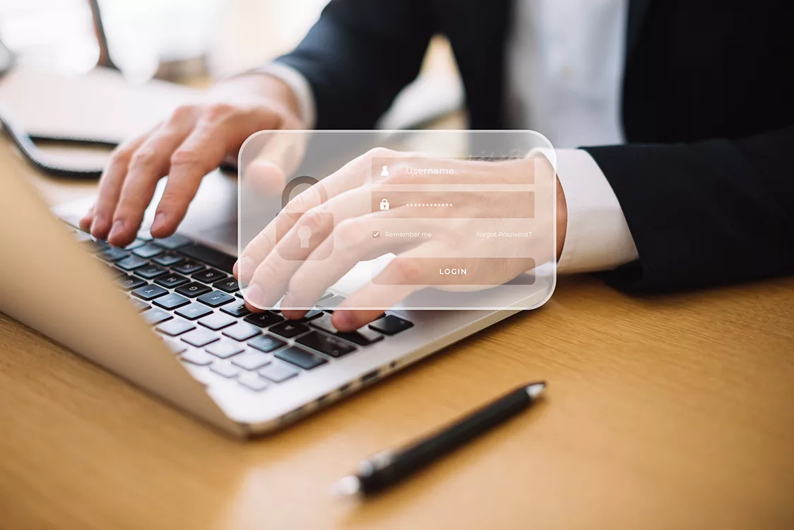 Laptop anmeldemaske Login Cybersicherheit