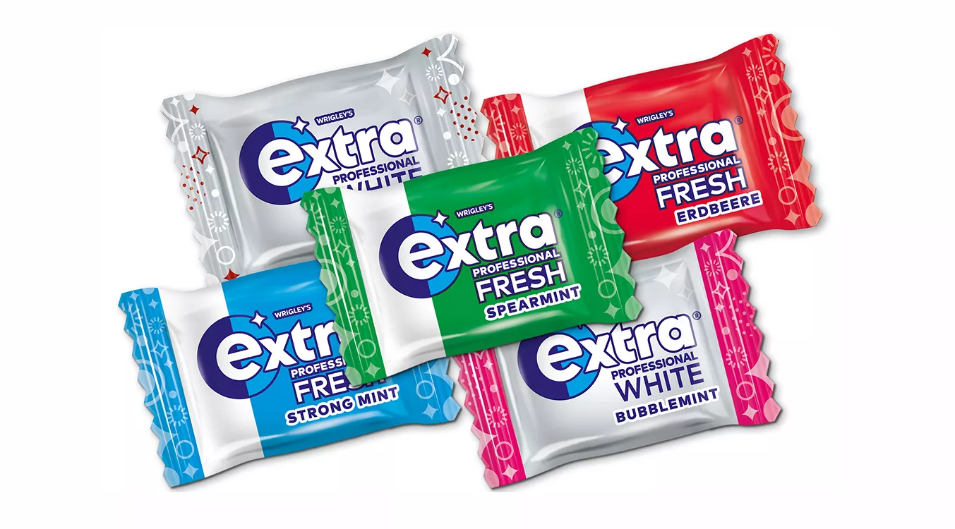 Mini Packs Extra Kaugummis in verschiedenen Geschmacksrichtungen