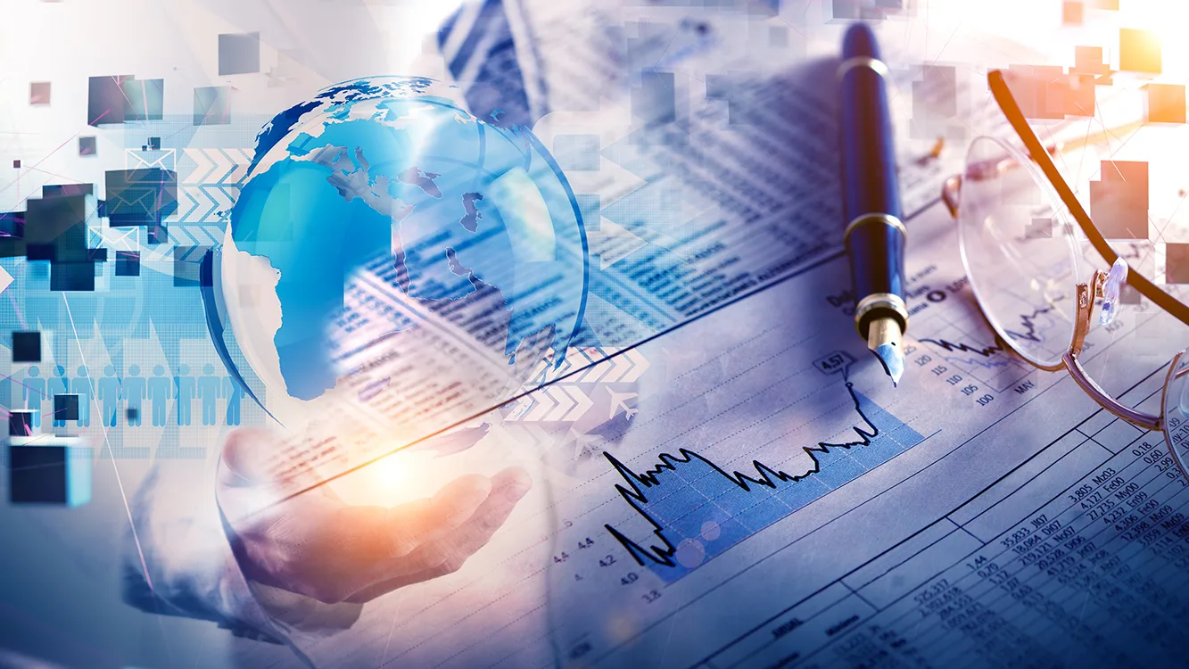 Futuristic stock chart graphic, Business investor stock exchange market and crypto currency data analytics digital technology.
