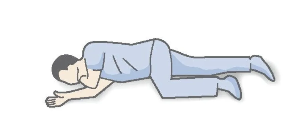 Eine Illustration von einem Mann, der seitlich liegt.