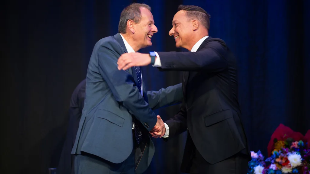 re: Prof. Dr. Roland Frankenberger, Marburg. li: Prof. Dr. Dr. Jörg Wiltfang.