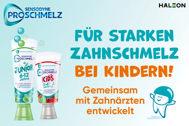Produktabbildung Sensodyne ProSchmelz Kids für starken Zahnschmelz bei Kindern.