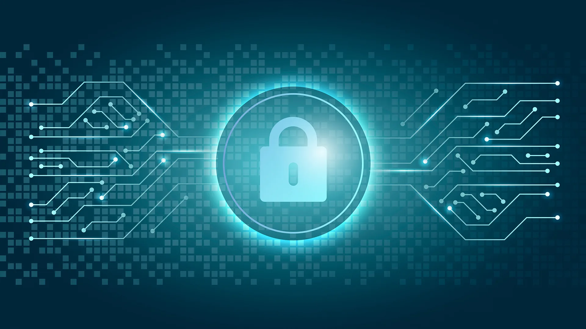 Ein Schloss dass ein Sicherheitsnetz bilden soll.