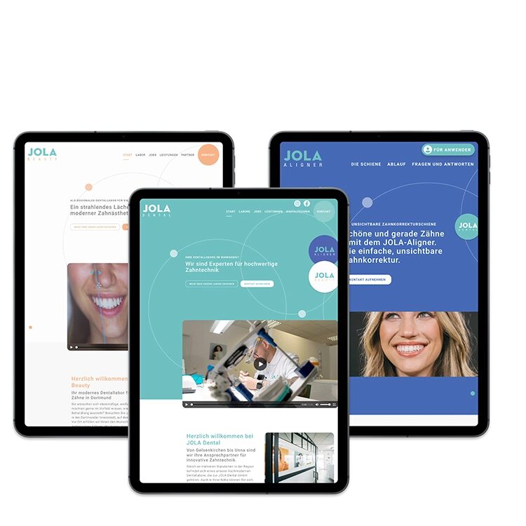 Bildschirme mit verschiedenen Seiten.