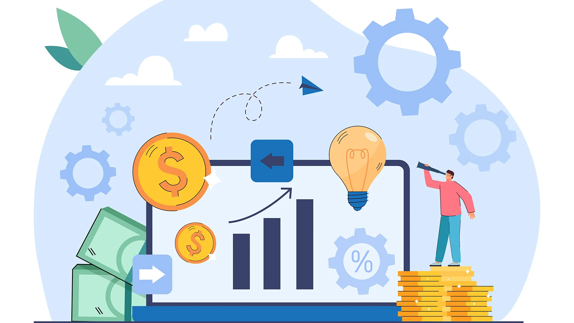 Illustration wie Finanzen sich entwickeln.