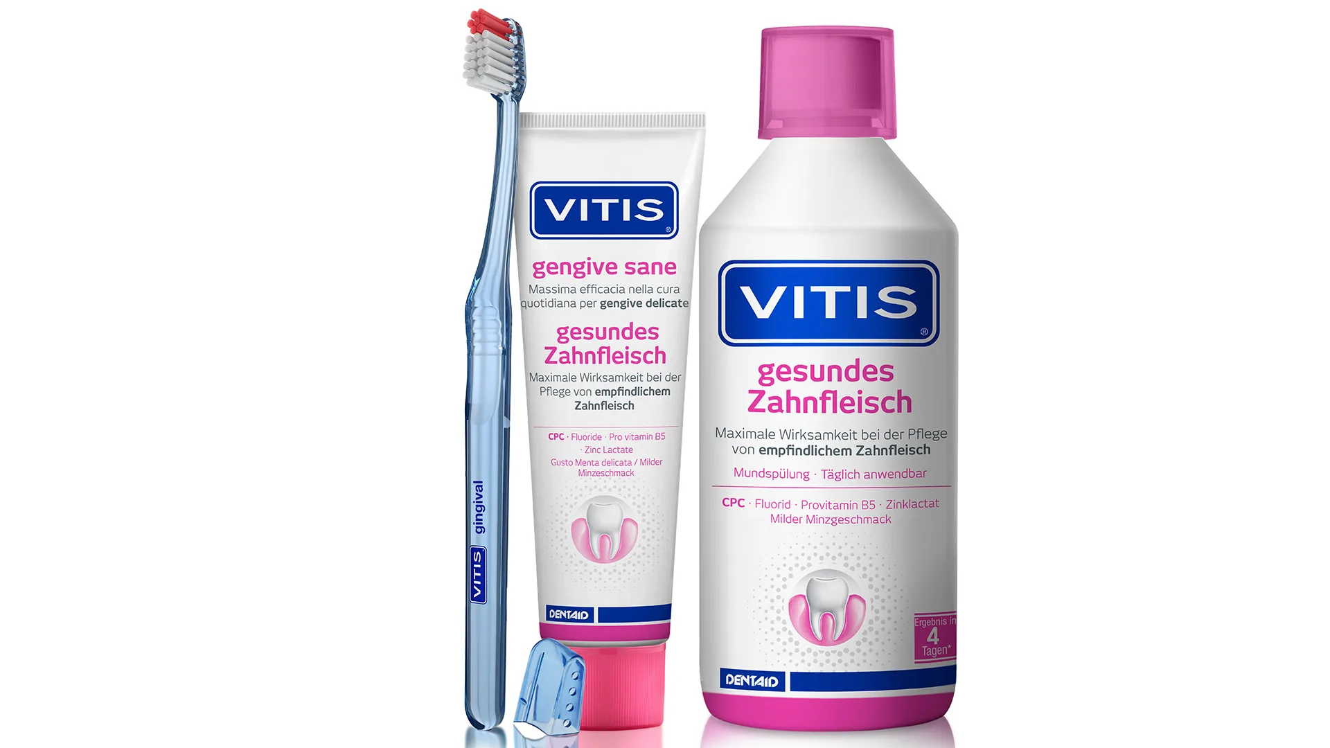 Produkt Zahnpasta und Zahnbürste