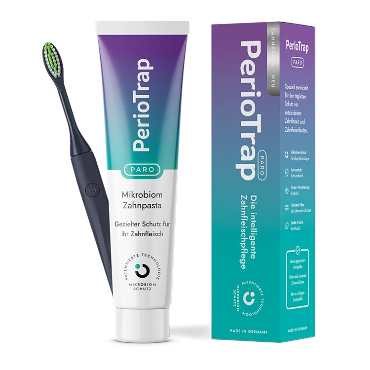 Fraunhofer-Technologie für gesunde Mundflora: Entweder als klassische Zahnpasta oder als professionelles Pflege-Gel nach der Zahnreinigung.