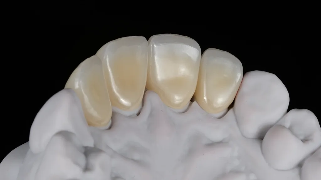 Polierte und glasierte palatinale Oberflächen der Kronen