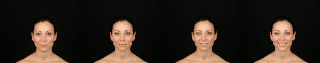 Verschiedene Ansichten des Lächelns