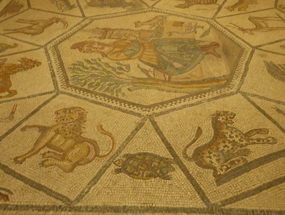 Abb. 6: Mosaik im Museum: Orpheu mit Lyra.