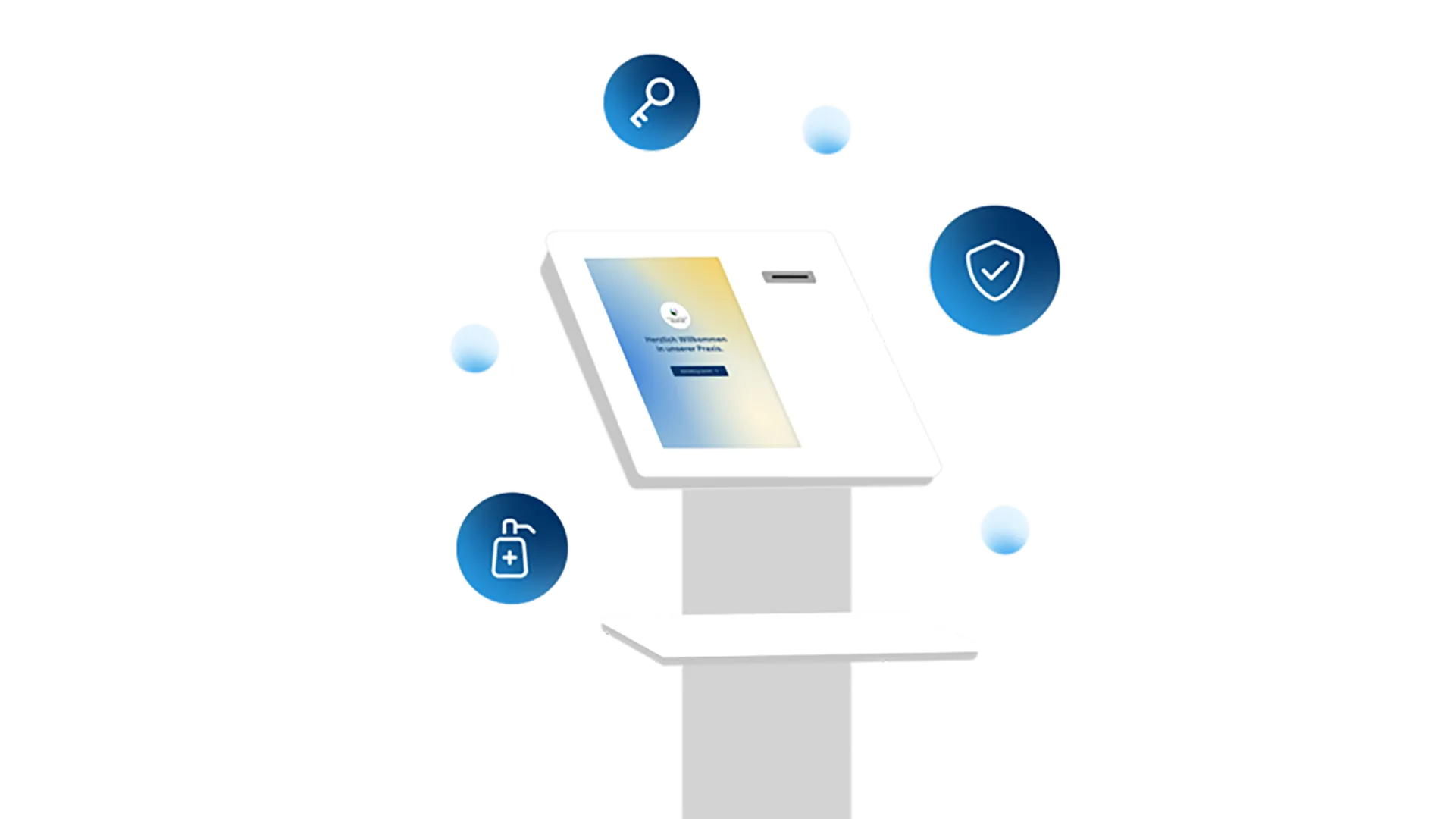 CGM one CheckIn dient als automatisiertes Check-in-Terminal für die Anmeldung am Empfang.