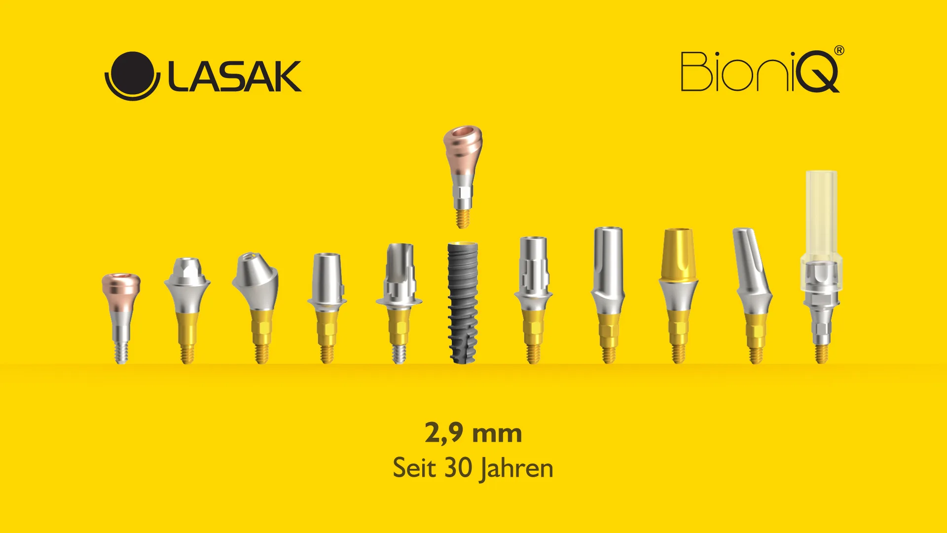Produktabbildung Implantate BioniQ® mit Ø 2,9 mm von LASAK.