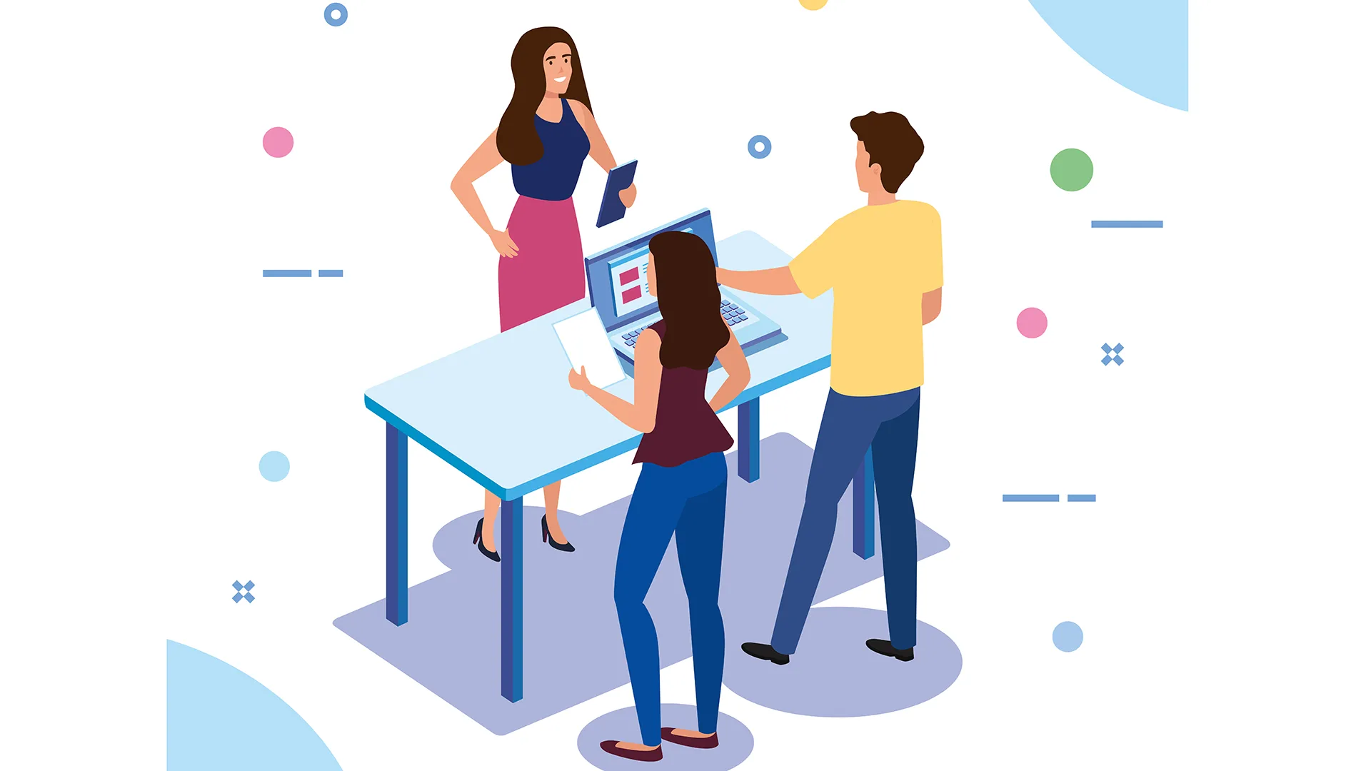 Illustration von Menschen die networken.