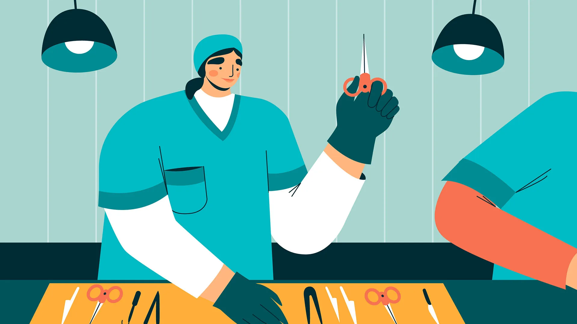 Illustration einer OP Vorbereitung