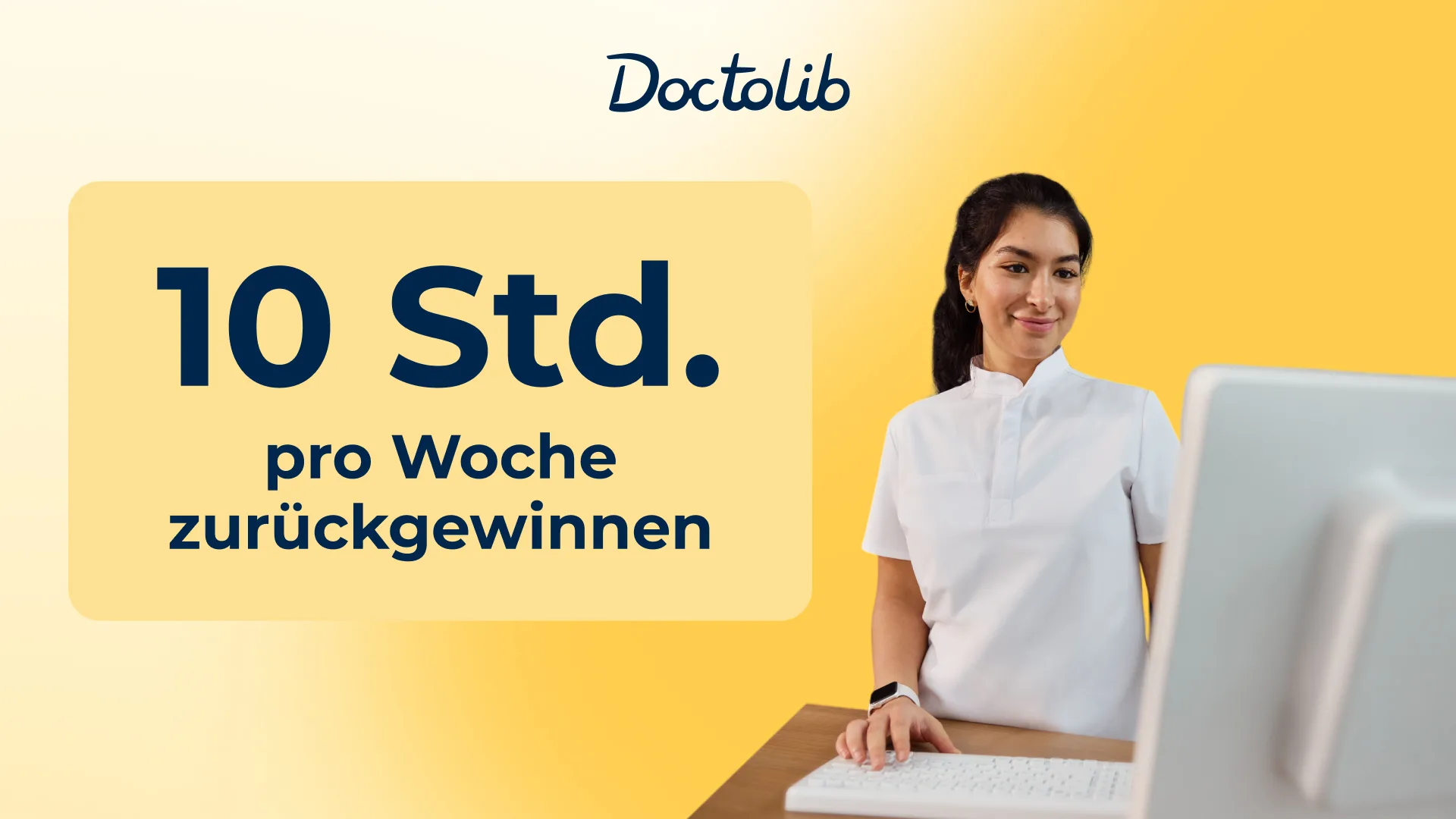 Mit digitalen Praxishilfen von Doctolib bis zu 10 Stunden Arbeitszeit zurückgewinnen.
