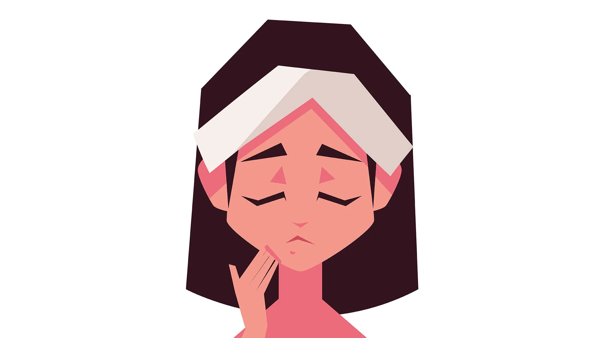 Illustration einer Frau die Zahnschmerzen hat.