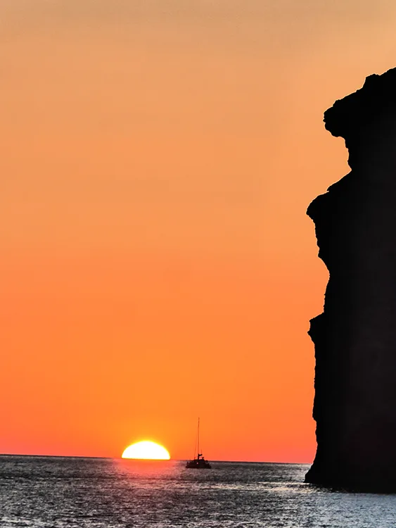 Sonnenuntergang bei Santorin.