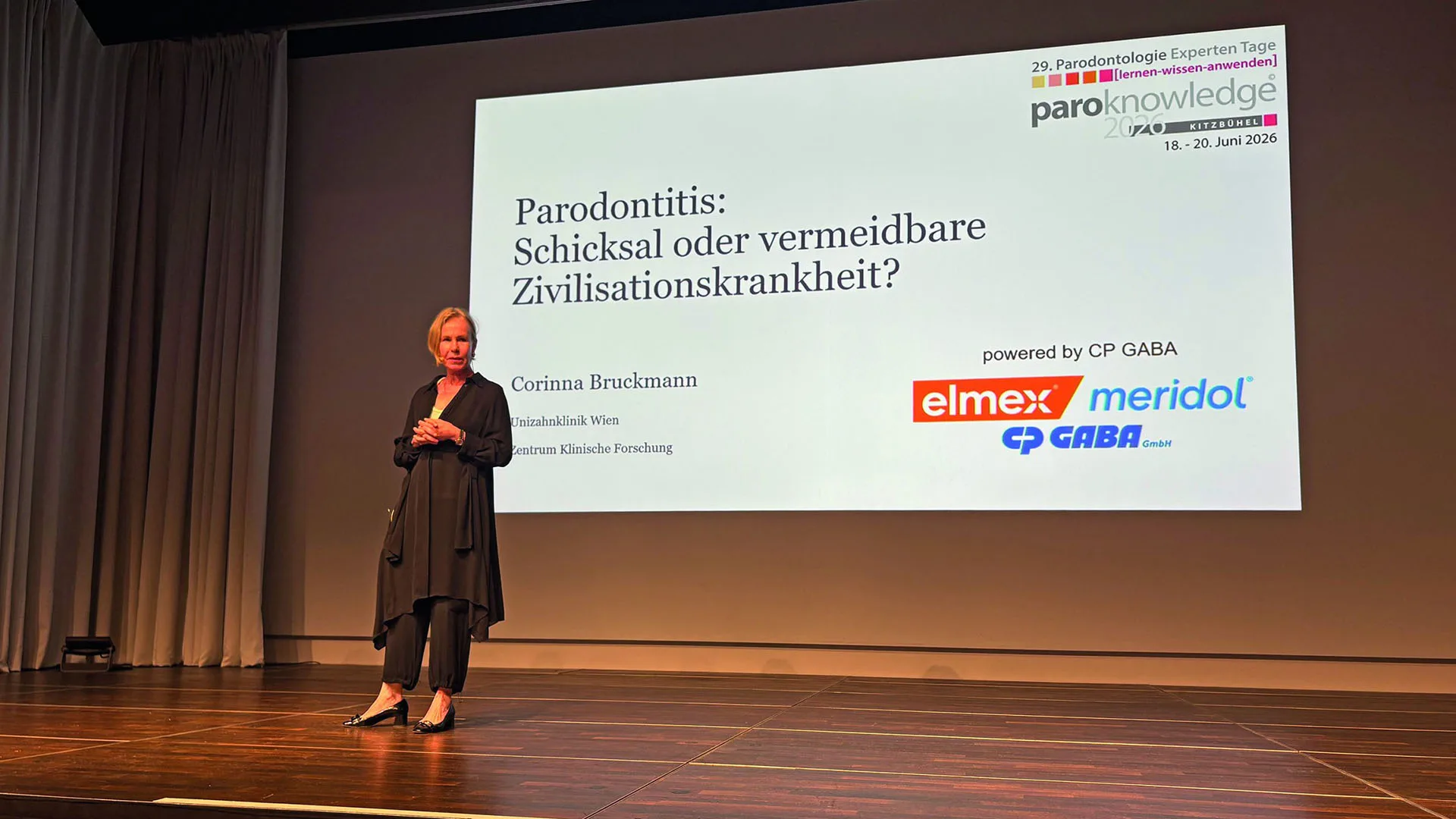Dr. Corinna Bruckmann während ihres Vortrags beim CP GABA Forum