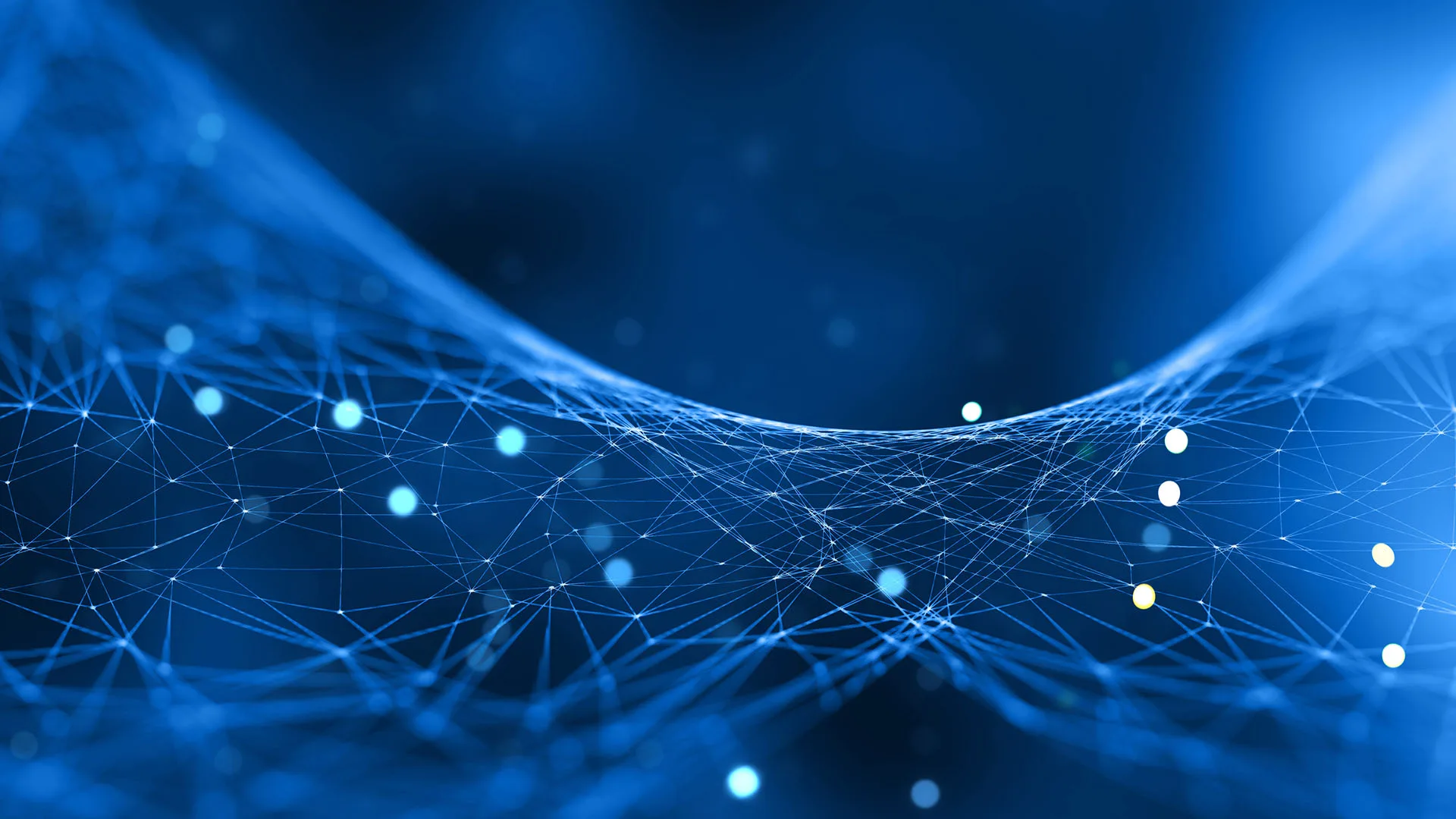 blauer Hintergrund und Netze die miteinander verbunden sind