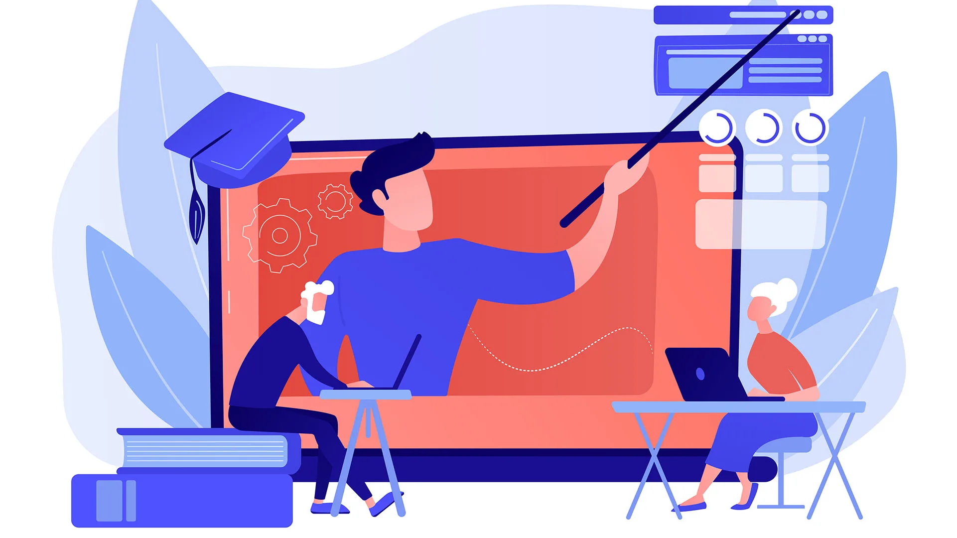 Illustration wie jemand einen Vortrag hält
