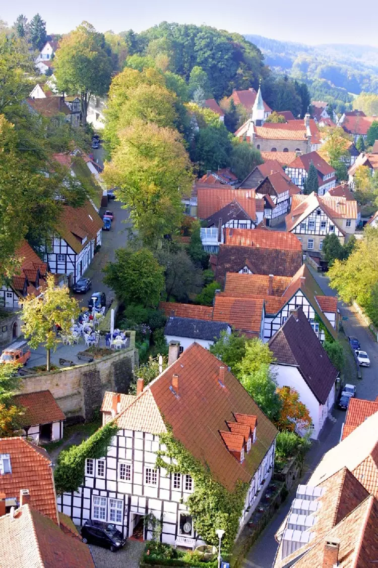 Das idyllische Städtchen Tecklenburg aus der
Vogelperspektive.