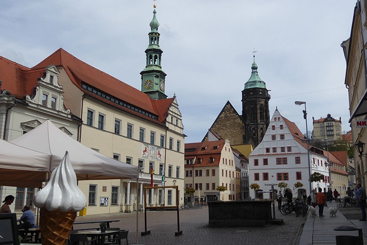 Marktplatz in Pirna heute.