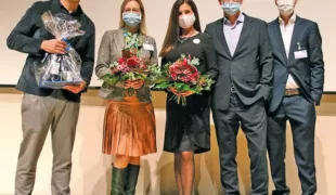 Strenge Hygienregeln auch bei den Referenten (von links): Dr. Marcus Striegel (Nürnberg), MSc Katja Masur (Bad Wörishofen), MSc Andrea Stix (München), Dr. Ralf Masur (Bad Wörishofen) und Dr. Michael Dure (Masur-Zahnärzte Augsburg.)