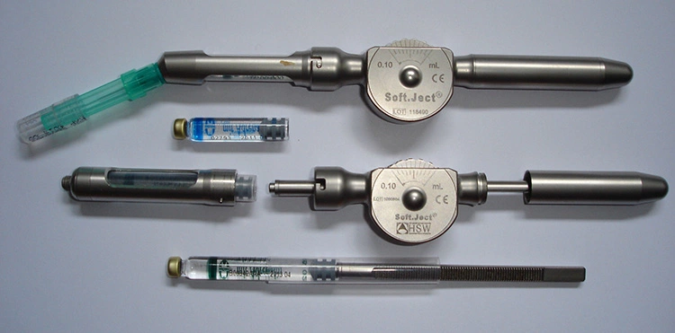 Abb. 2: Die Dosierradspritze ohne integriertes, mehrstufiges Hebelsystem zur Druckverstärkung.