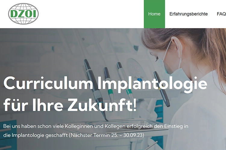 Welches Curriculum Implantologie ist das Richtige für mich? Auf der neuen Webseite https://curriculum-implantologie-dzoi.de/ erzählen Teilnehmerinnen und Teilnehmer, warum sie sich für das DZOI entschieden haben.