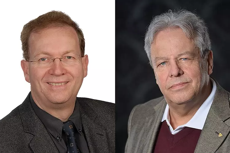 DZOI-Präsident Dr. Helmut B. Engels, Bonn (re. im Bild), und Vizepräsident PD Dr. Dr. Arwed Ludwig aus Kassel kritisieren, dass gut integrierten ZFA-Nachwuchskräften aus dem Ausland der Start und die Beendigung der Ausbildung verbaut werden.