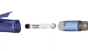 Leichte Vorbereitung trifft praktische Dosiermechanik – der Oraqix Dispenser macht das Auftragen von Oraqix besonders einfach.