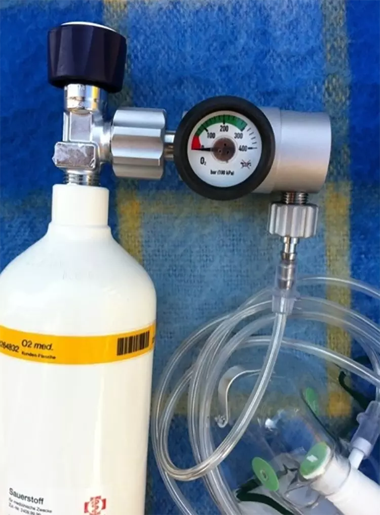 3: Sauerstoffflasche.