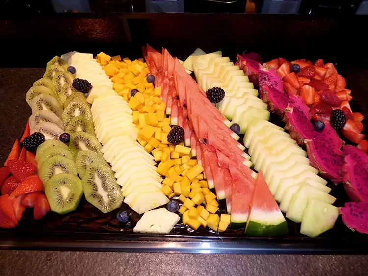 Köstlich frisches Obst von Kreta wird zum Frühstück
gereicht