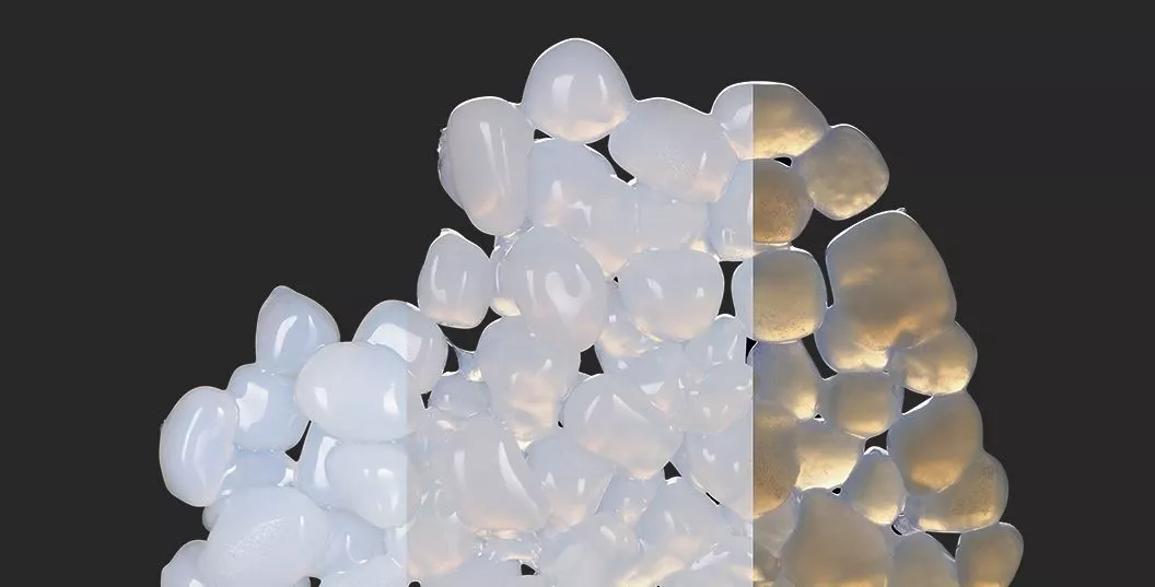 Abb. 4: CEREC Tessera, beleuchtet: Dank dieser Lichtstreuung wechselt die Farbe bei unterschiedlichen Lichtverhältnissen ganz ähnlich wie bei einem natürlichen Zahn, was als Opaleszenz bezeichnet wird.