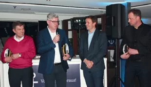 (v.l.n.r.): Uwe Schäfer (CFO, Health AG) und Stefan Mühr (COO Health AG), Haris Hajro (Chief Administrative Officer, BAWAG Group) sowie Jan Schellenberger (CTO, Health AG), informierten über die zukünftigen Ziele und Dienstleistungsideen des Unternehm