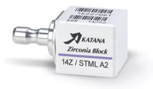 Der KATANA Zirconia Block kombiniert hohe Transluzenz und starke Biegefestigkeit.