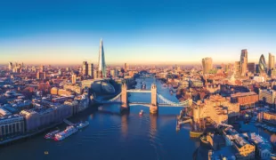 Blick auf London.
