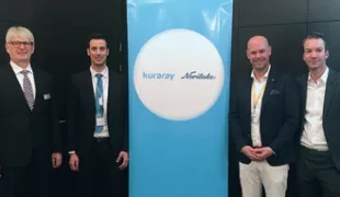 (v.l.n.r.): Dr. Heinz Schuh (Senior Technical Advisor, Kuraray Europe GmbH), Dr. Jorge Espigares (Kuraray Notitake Dental Inc., Tokio), Dr. Hendrik Zellerhof (Laer) und MDT Björn Roland (Klein-Winternheim) nach der Pressekonferenz.