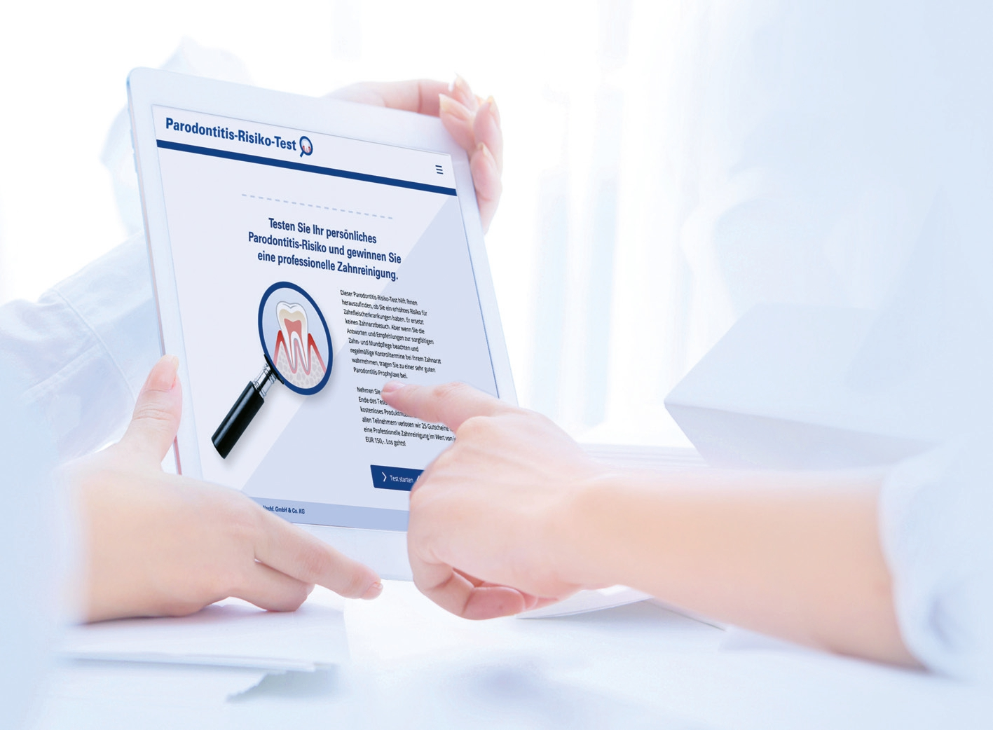 Patienten können online ihr Parodontitis-Risiko testen.