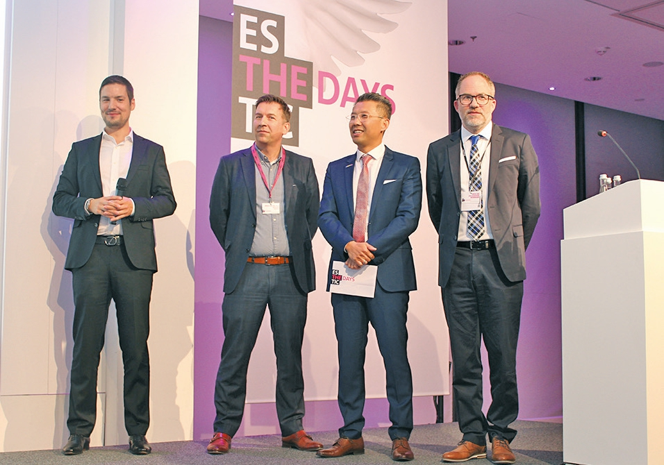 Die Chairmen der Fokus-Sessions am Freitag (von links): ZTM Fabian Zinser, Prof. Dr. Dr. h.c. Adrian Kasaj, Woo-Ttum Bittner und Prof. Dr. Kai-Hendrik Bormann.
