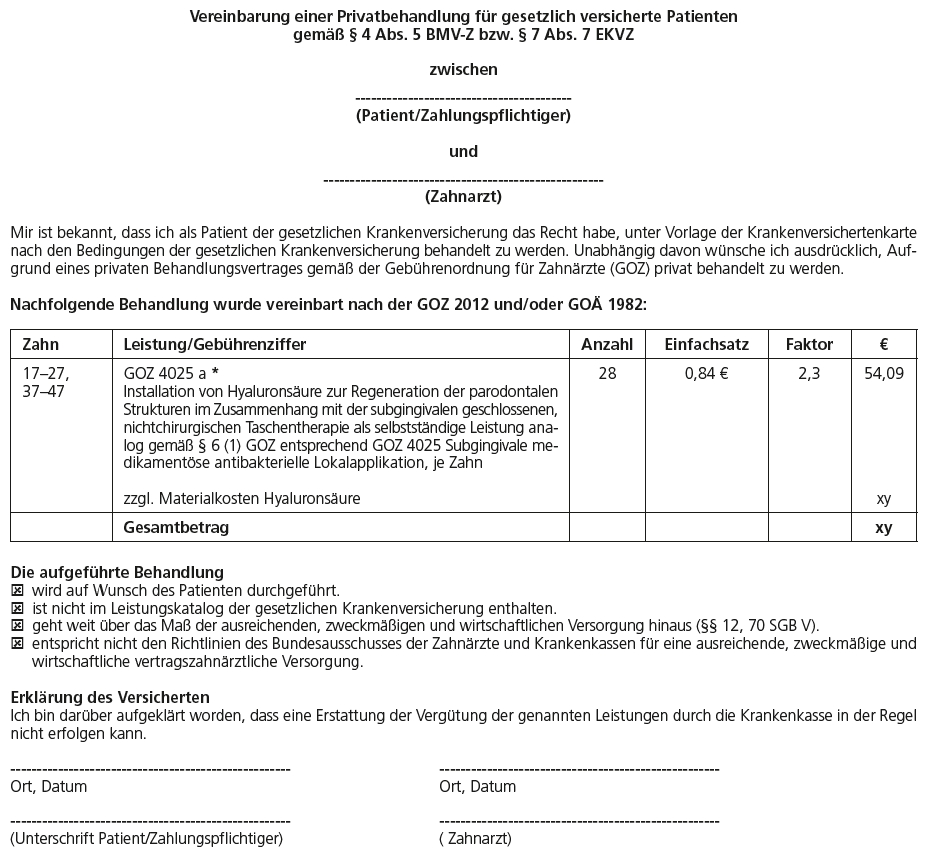 Abb. 1: *Die analog herangezogene Gebührenziffer dient nur als Vorschlag und muss praxisindividuell gewählt werden!