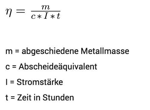 Berechnung des Wirkungsgrades.