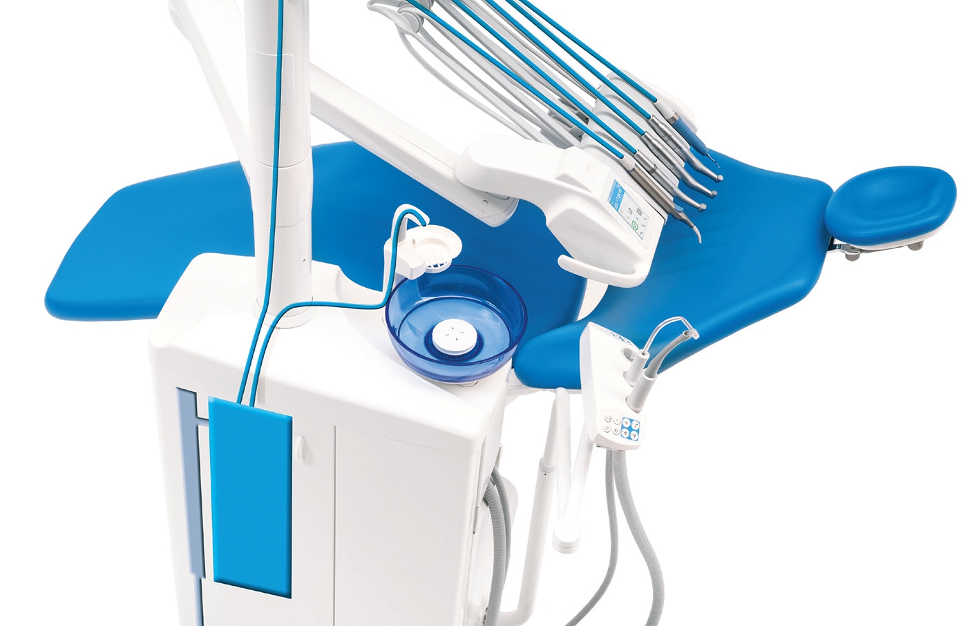 Das Wasseraufbereitungssystem Planmeca ActiveAqua ist direkt in die Behandlungseinheit Planmeca Compact i5 integriert und sorgt durch elektrochemische Aktivierung für Betriebswasser auf dem hohen Qualitätsniveau von Trinkwasser.