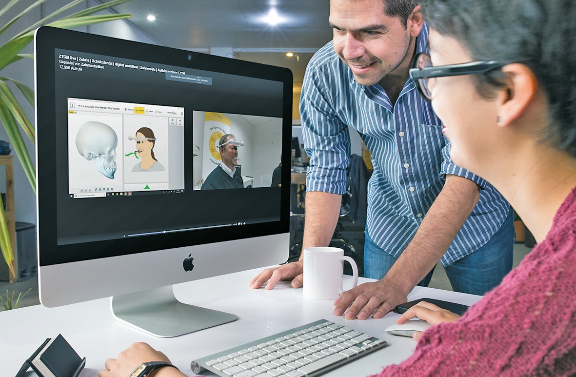 Abb. 2: ZTGM.live, hier referierten ZTM Daniel Kirndörfer und ZT Fabian Völker zum Thema „Digitaler Workflow – mit Zebris von Schütz Dental“.