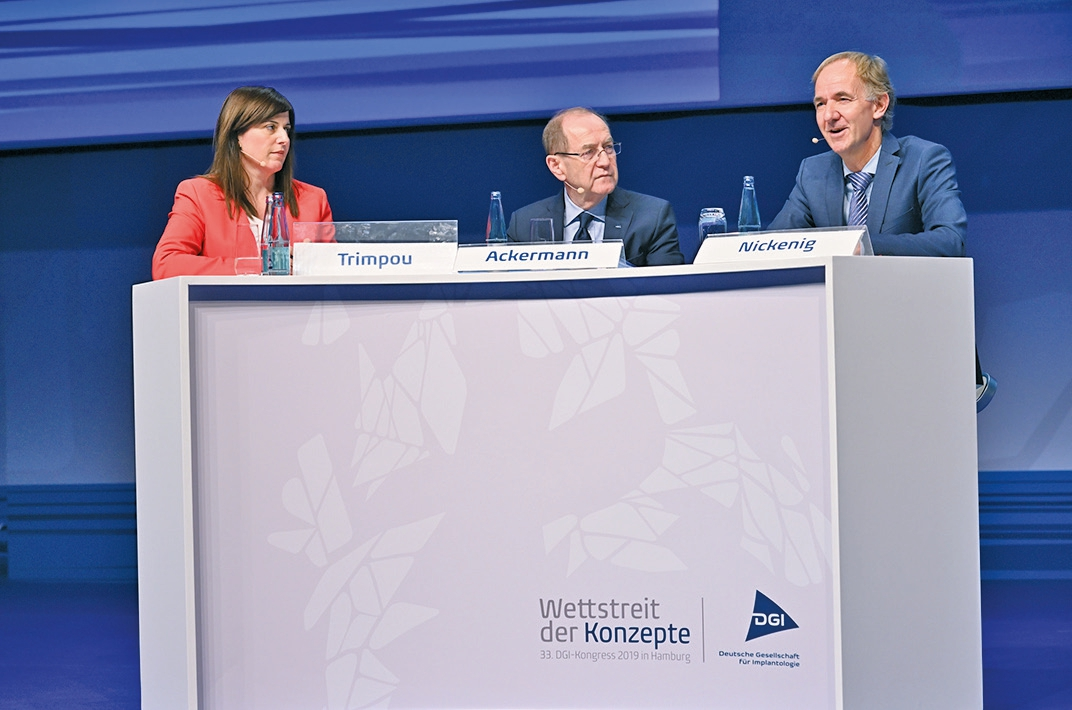 Im Wettstreit der Konzepte zum Thema „Planung“ trafen Dr. Karl-Ludwig Ackermann und Dr. Georgia Trimpou unter Moderation von Prof. Hans-Joachim Nickenig aufeinander.